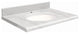Natural Marble 31"x19" Vanity Top, Single Faucet Hole, White Carrara, White Bowl