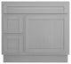 Vanity Art Vanity Base Cabinet, No Top, Drawers on Left, 36", Silver