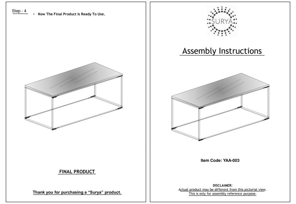 Surya Aryaa Yaa-003 Coffee Table 18"Hx22"Wx42"D