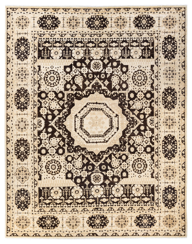 Eclectic, One-of-a-Kind Hand-Knotted Area Rug Brown, 8'8"x11'1"