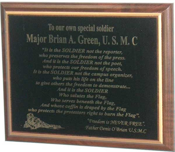 It's the Soldier Poem Plaque