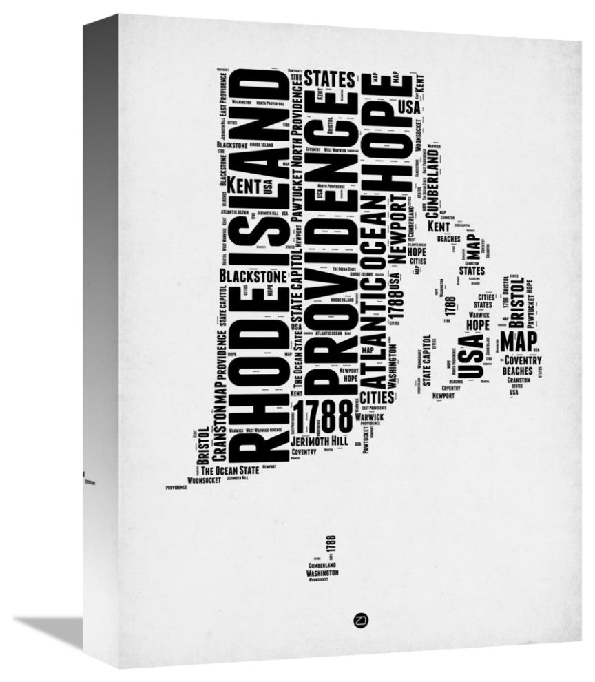 "Rhode Island Word Cloud 1" Fine Art Print