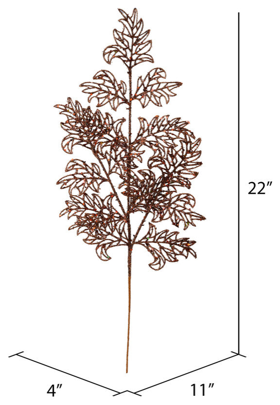 Vickerman 22" Chocolate Glit Lace Holly Spry 12/Bg