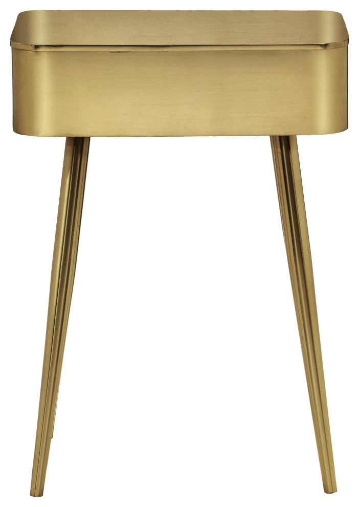 Rylan Iron Night Stand, Gold, Solid