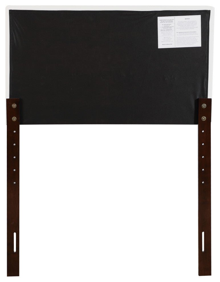 Novo 2 Faux Leather Adjustable Headboard, White, Twin