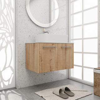 BNK 30 Inch Bathroom Vanity With Sink, Modern Wall Mount Bathroom Vanity Set, Rectangular Basin, 30 Inch