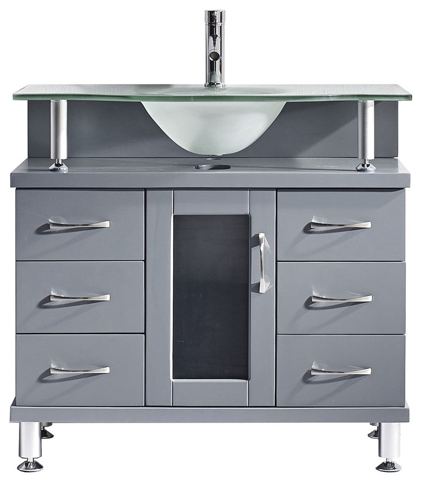 Virtu Vincente 36" Single Bathroom Vanity, Gray