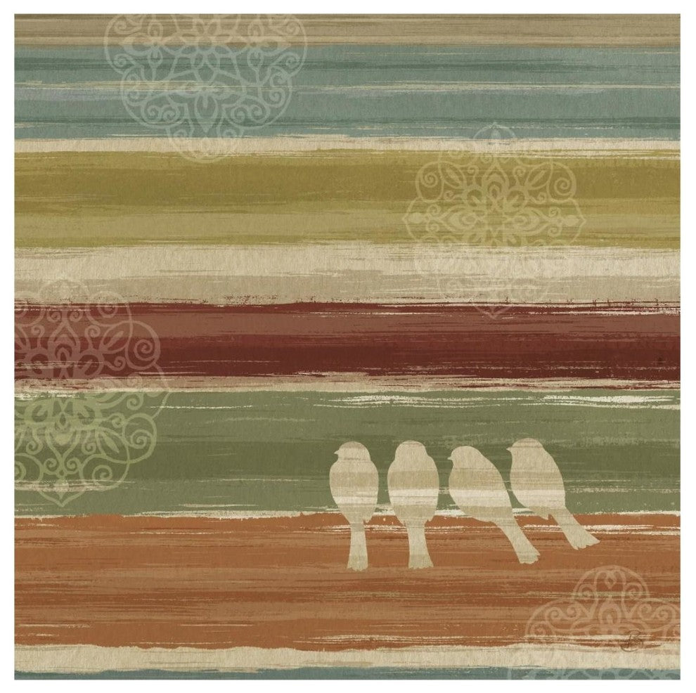 "Mumbai Rainbow Birds III" Digital Paper Print by Daphne Brissonnet, 20"x20"