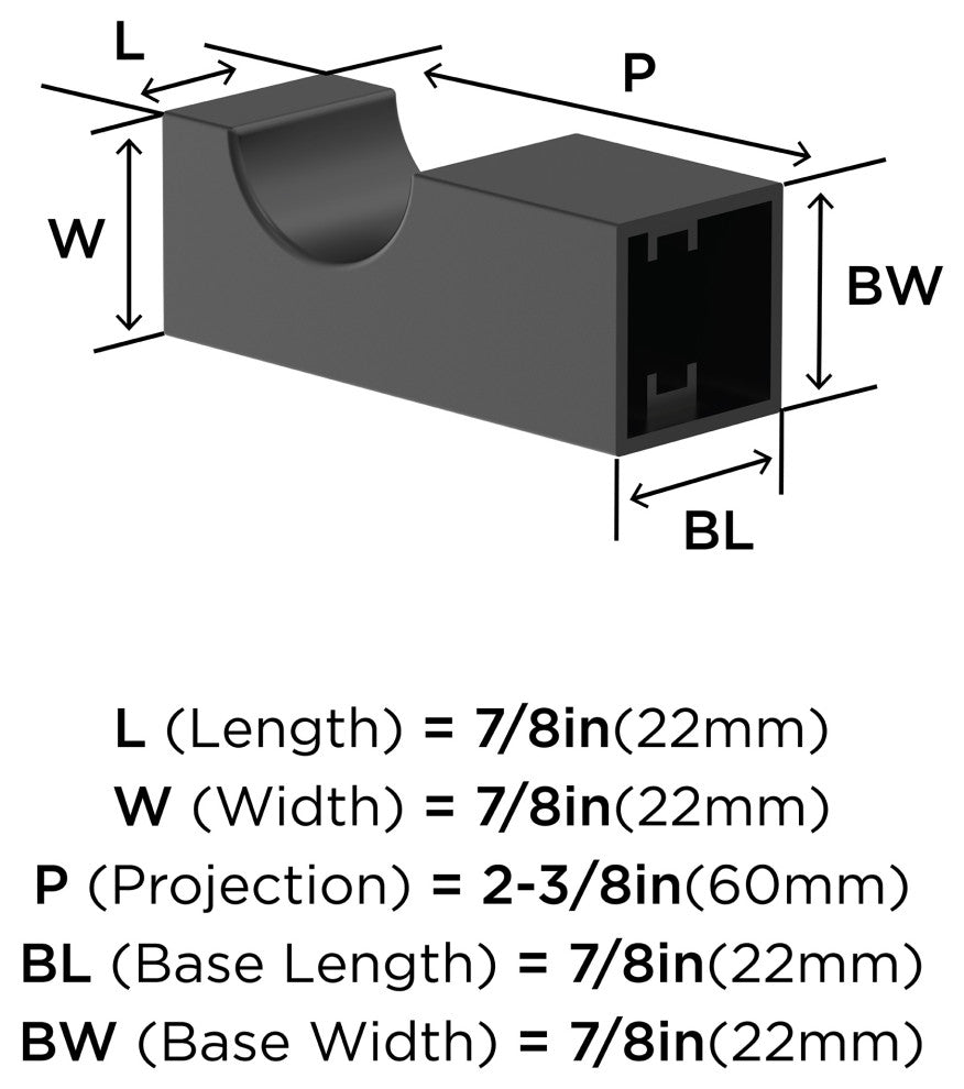 Monument Contemporary Single Robe Hook, Matte Black