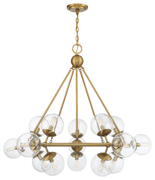 Orion 15-Light Chandelier, Warm Brass