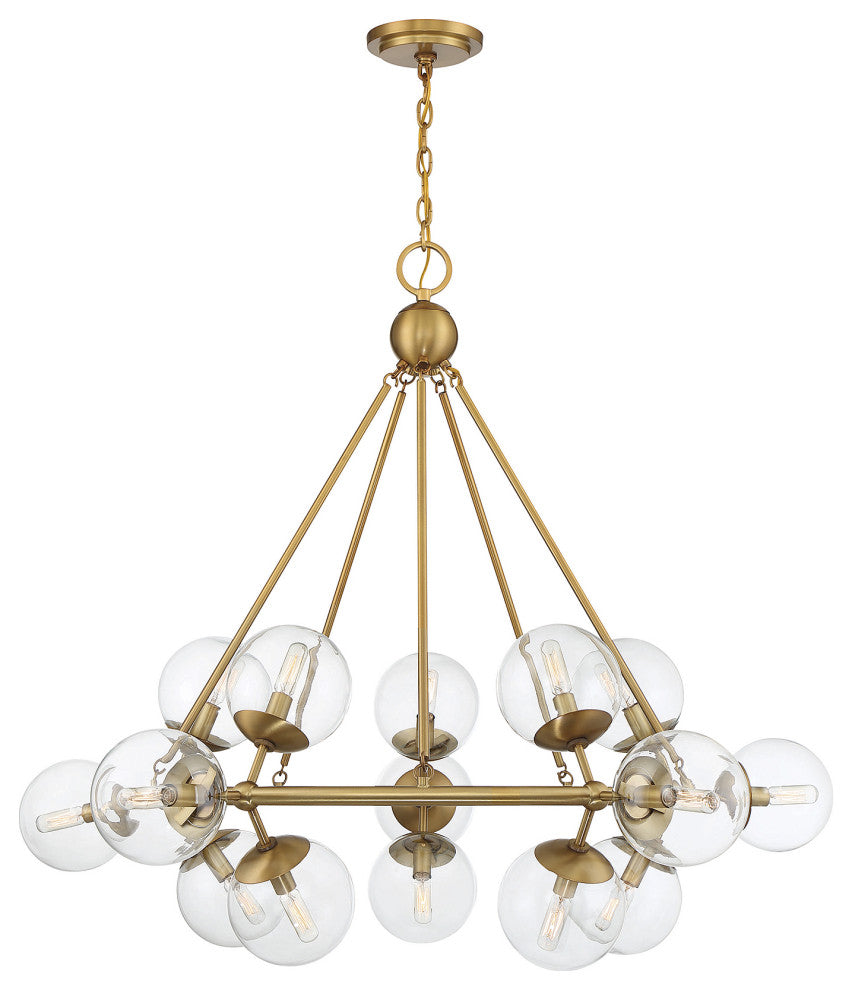 Orion 15-Light Chandelier, Warm Brass
