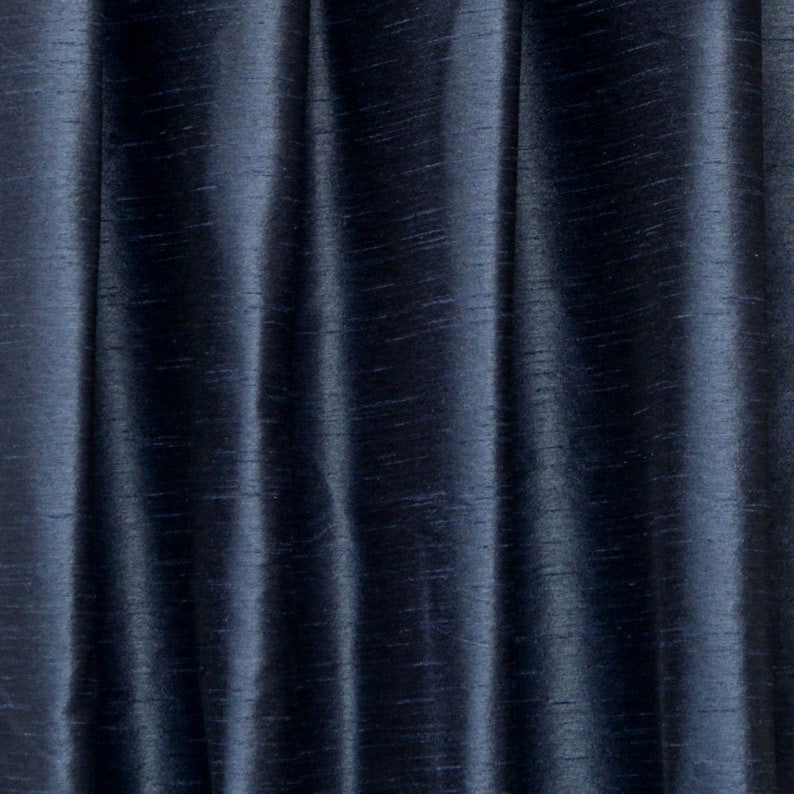 Midnight Blue Art Silk Fabric By The Yard, 7 Yards For Curtain, Dress Wholesale