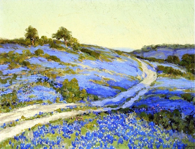 Julian Onderdonk Bluebonnets- Late Afternoon, 21"x28" Wall Decal