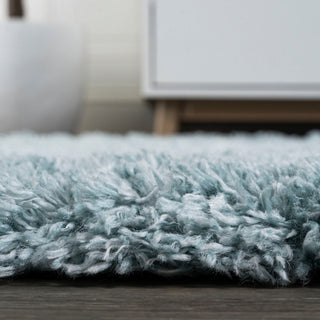 Groovy Solid Shag Rug, Turquoise, 2'x10'