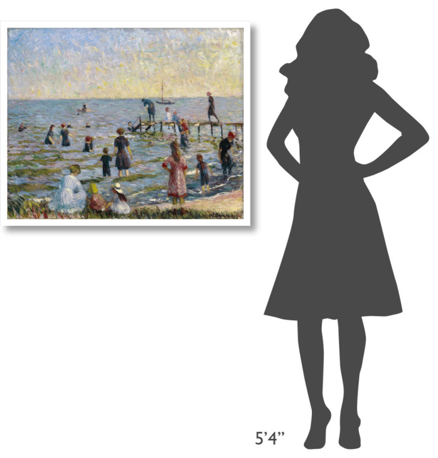 "Bathing at Bellport, Long Island, 1912" Print by William Glackens, 38"x31"