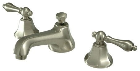Kingston Brass Widespread Bathroom Faucet With Brass Pop-Up, Brushed Nickel