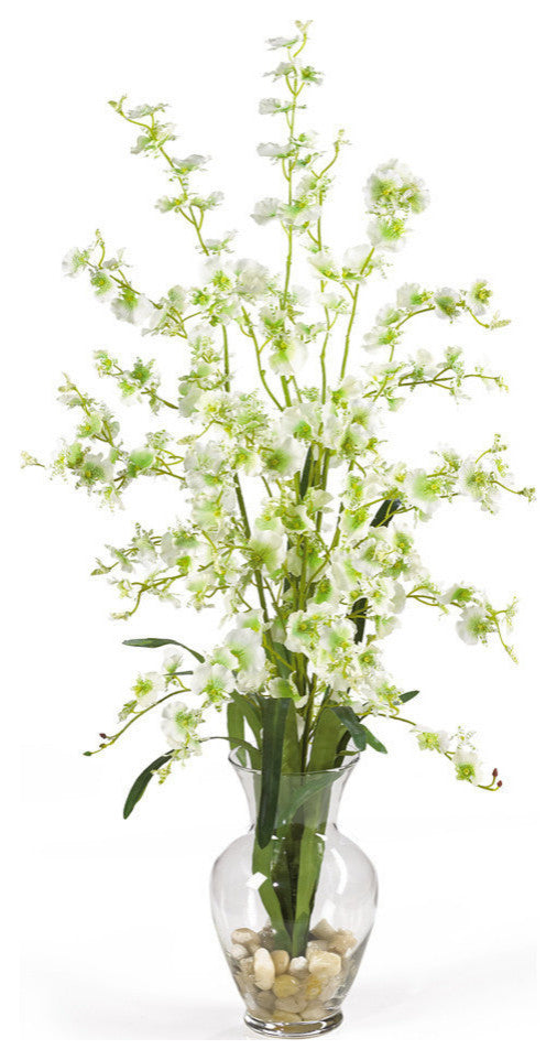 Dancing Lady Liquid Illusion Silk Flower Arrangement, Green