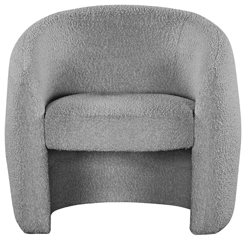 Acadia Boucle Fabric Upholstered Accent Chair, Grey