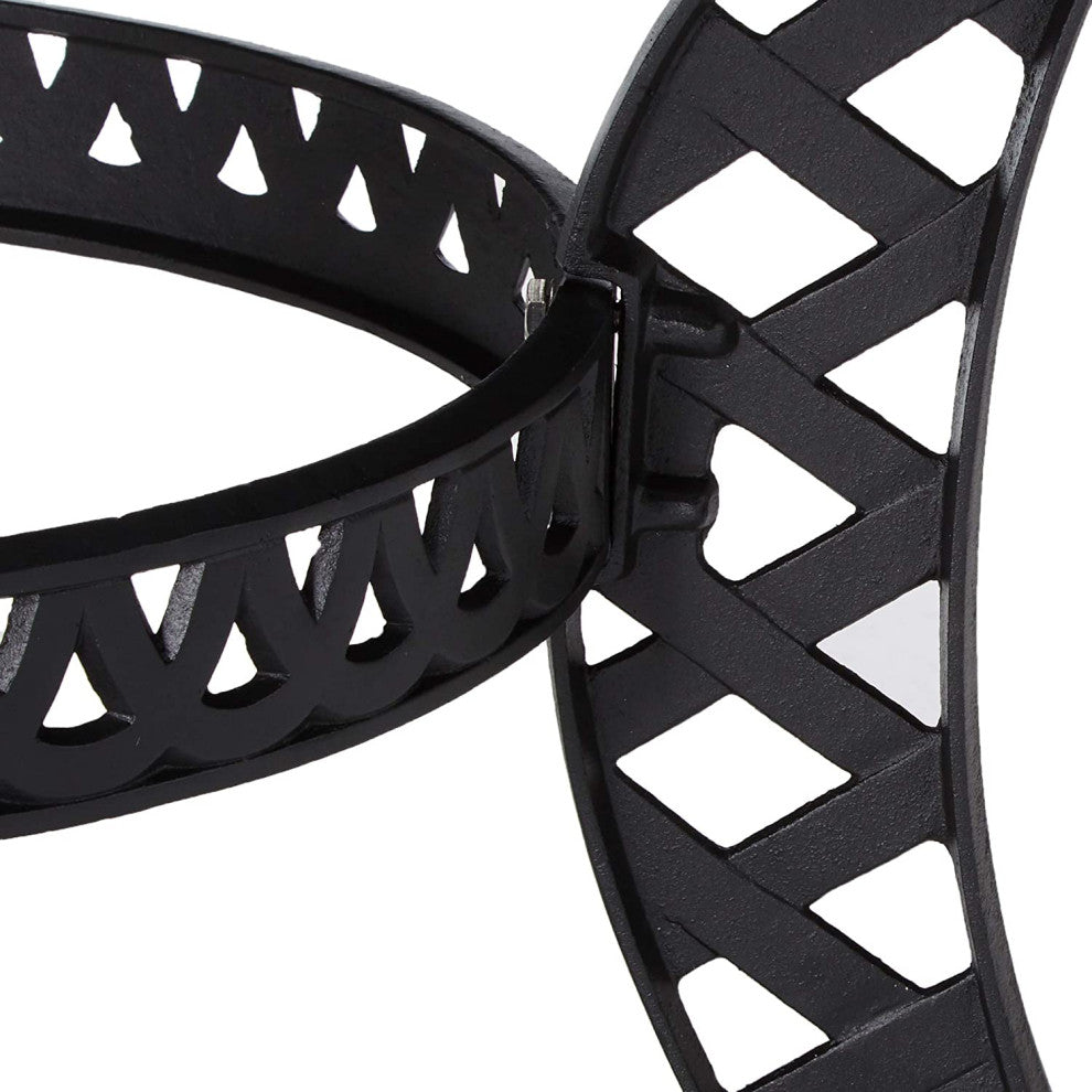 Outdoor Hexagonal Dining Table, Cast Aluminum Frame with Mesh Top, Matte Black