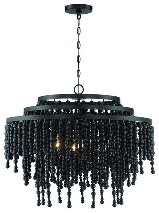 Crystorama POP-A5076-MK, 6-Light Chandelier, Matte Black