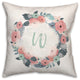 W Monogram Wreath 18x18 Spun Poly Pillow