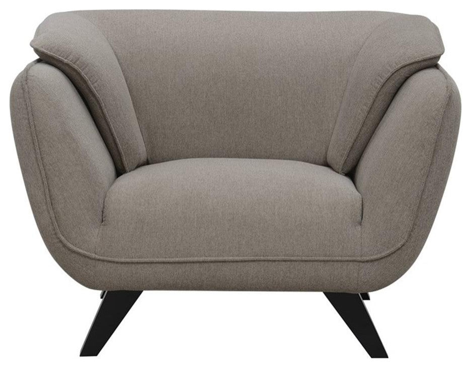 ACME Furniture Nayeli Upholstered Fabric Accent Chair with Wood Frame in Brown