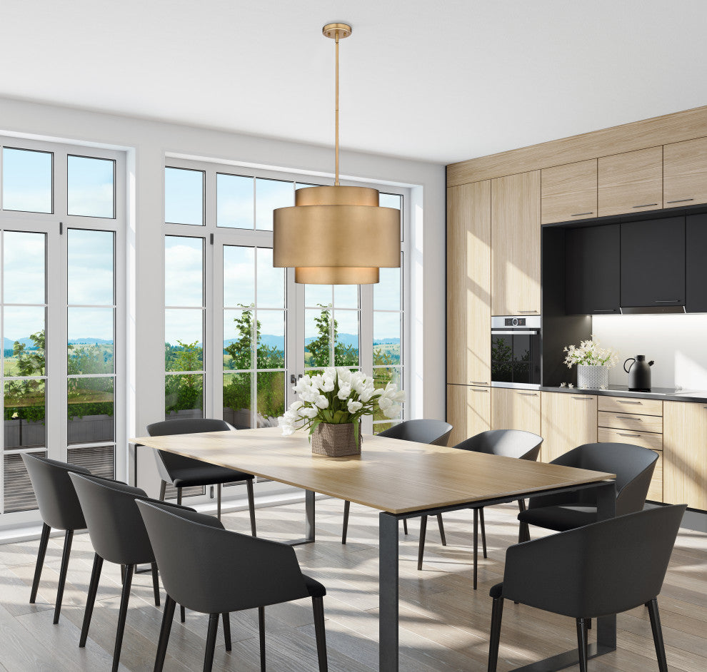 Zlite 739P24-RB 3-Light Pendant, Rubbed Brass
