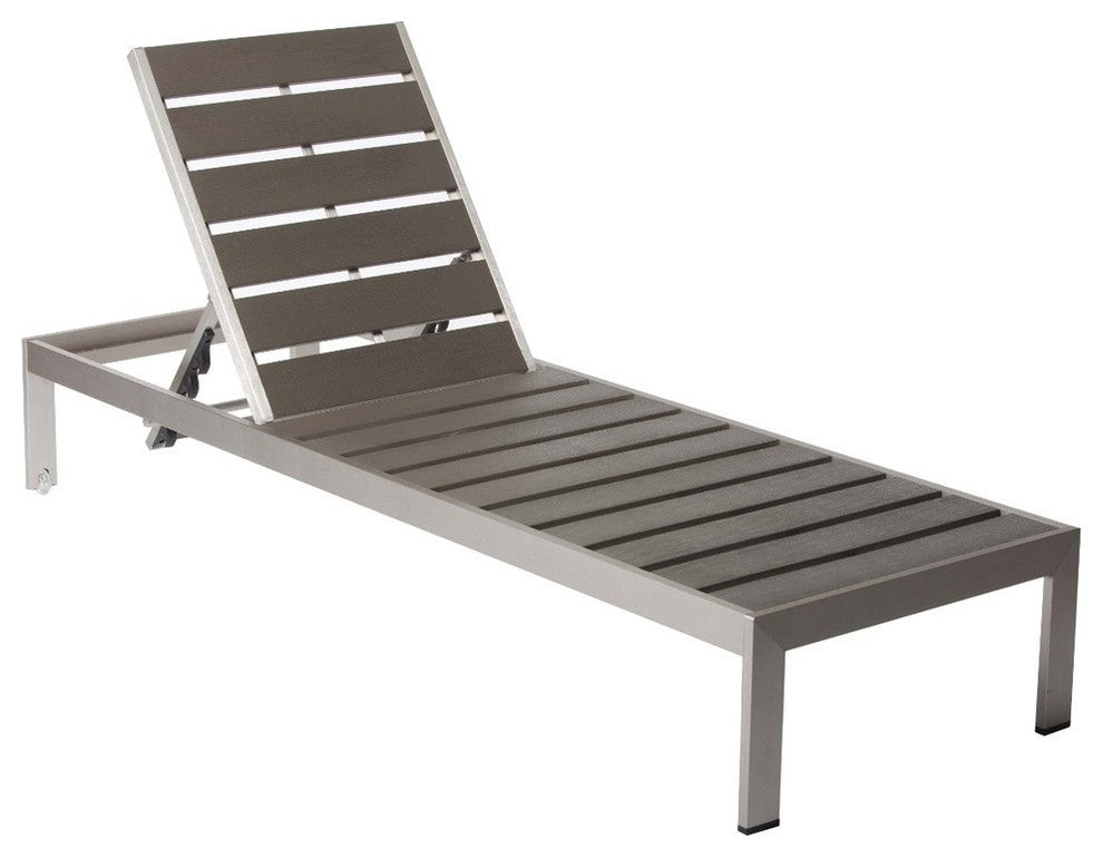 Anodized Aluminum Wheeled Lounger, Gray