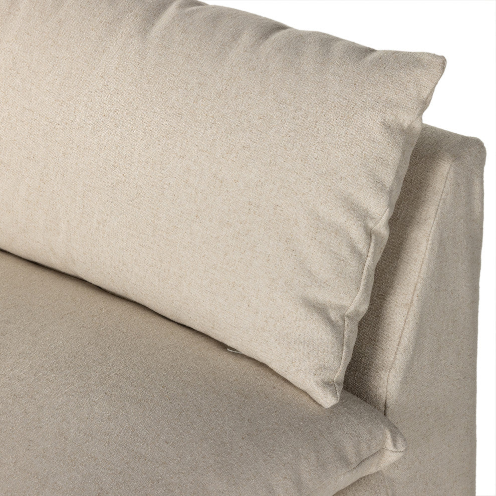 Grant Slipcover Armless Sofa-74"-Natural