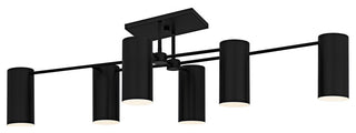 Foreland Six Light Semi-Flush Mount in Matte Black