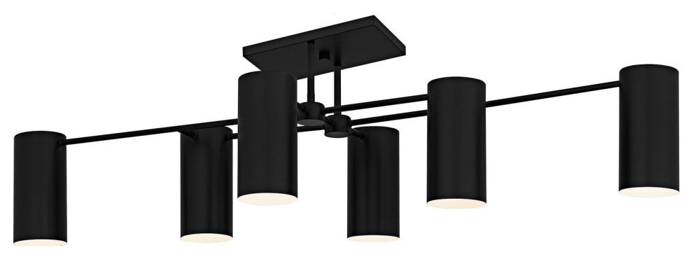 Foreland Six Light Semi-Flush Mount in Matte Black