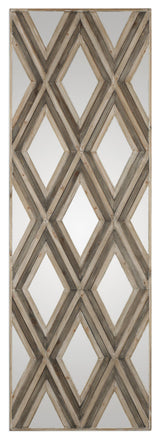 Uttermost 04116 Tahira 24" W x 72" H Rectangular Framed Bathroom - Ivory / Gray