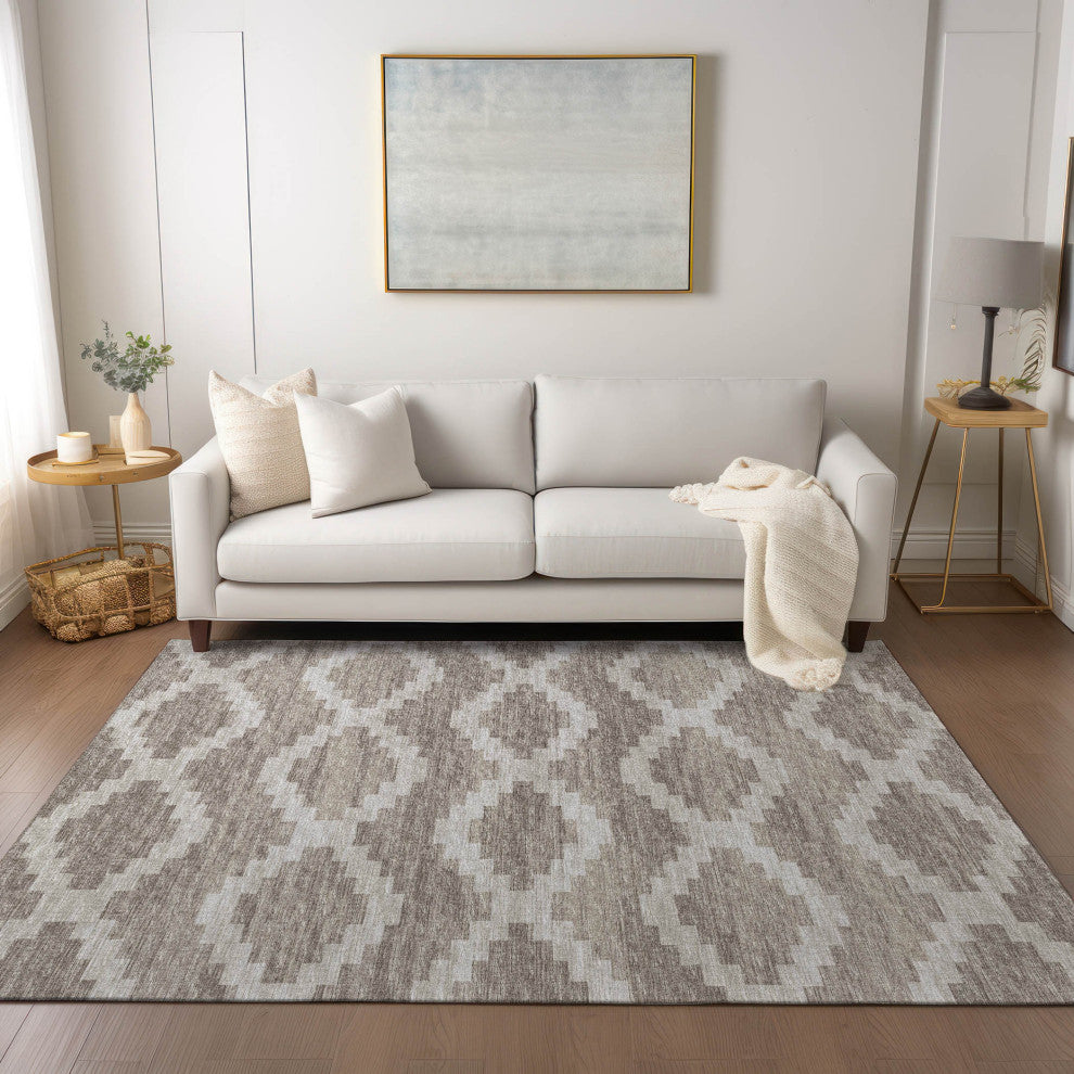 Indoor/Outdoor Sedona SN9 Taupe Machine Washable 9' x 12' Rug