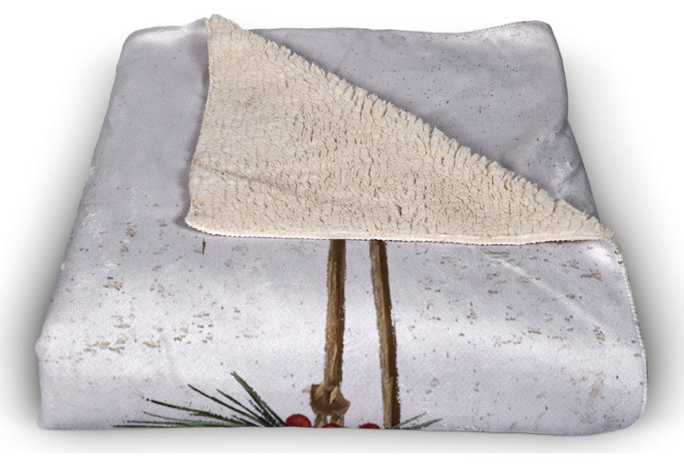 All is Calm All is Bright 50x60 Sherpa Fleece Blanket