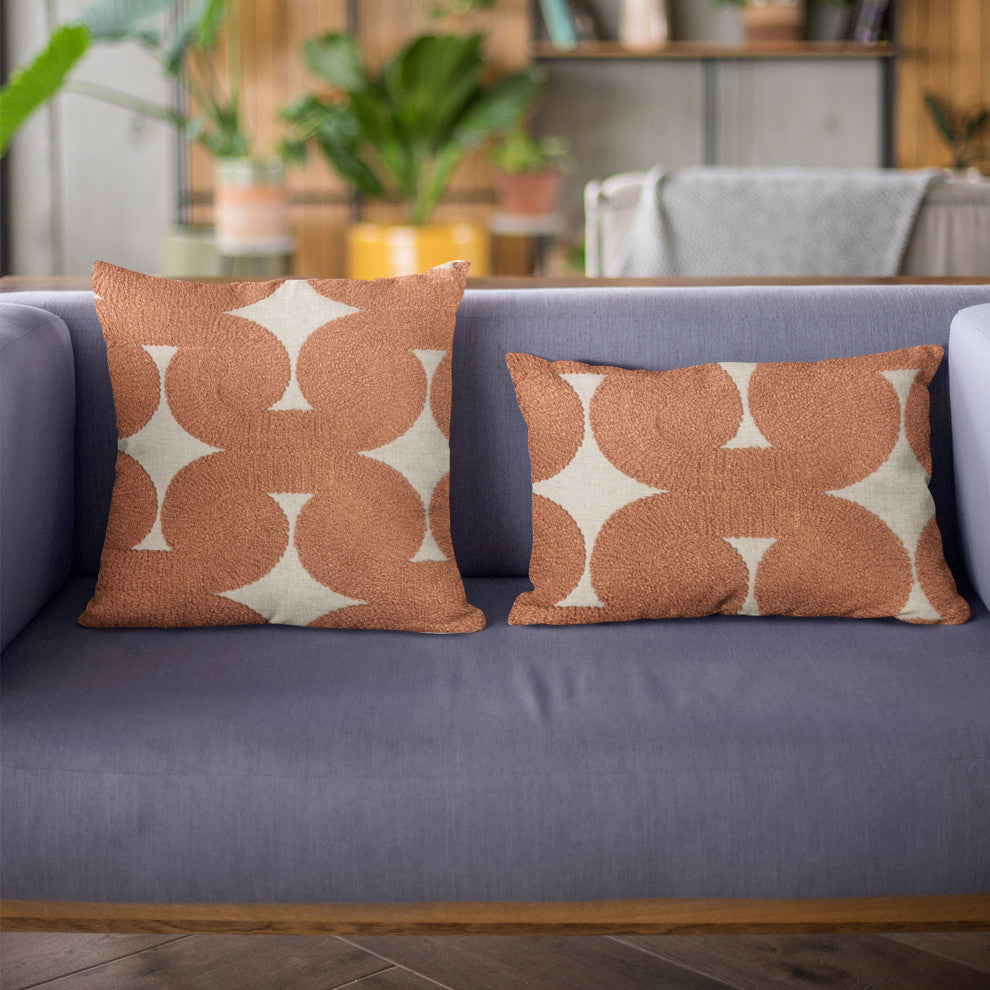 Plutus Red Maze Dot Luxury Throw Pillow, 20"x36"
