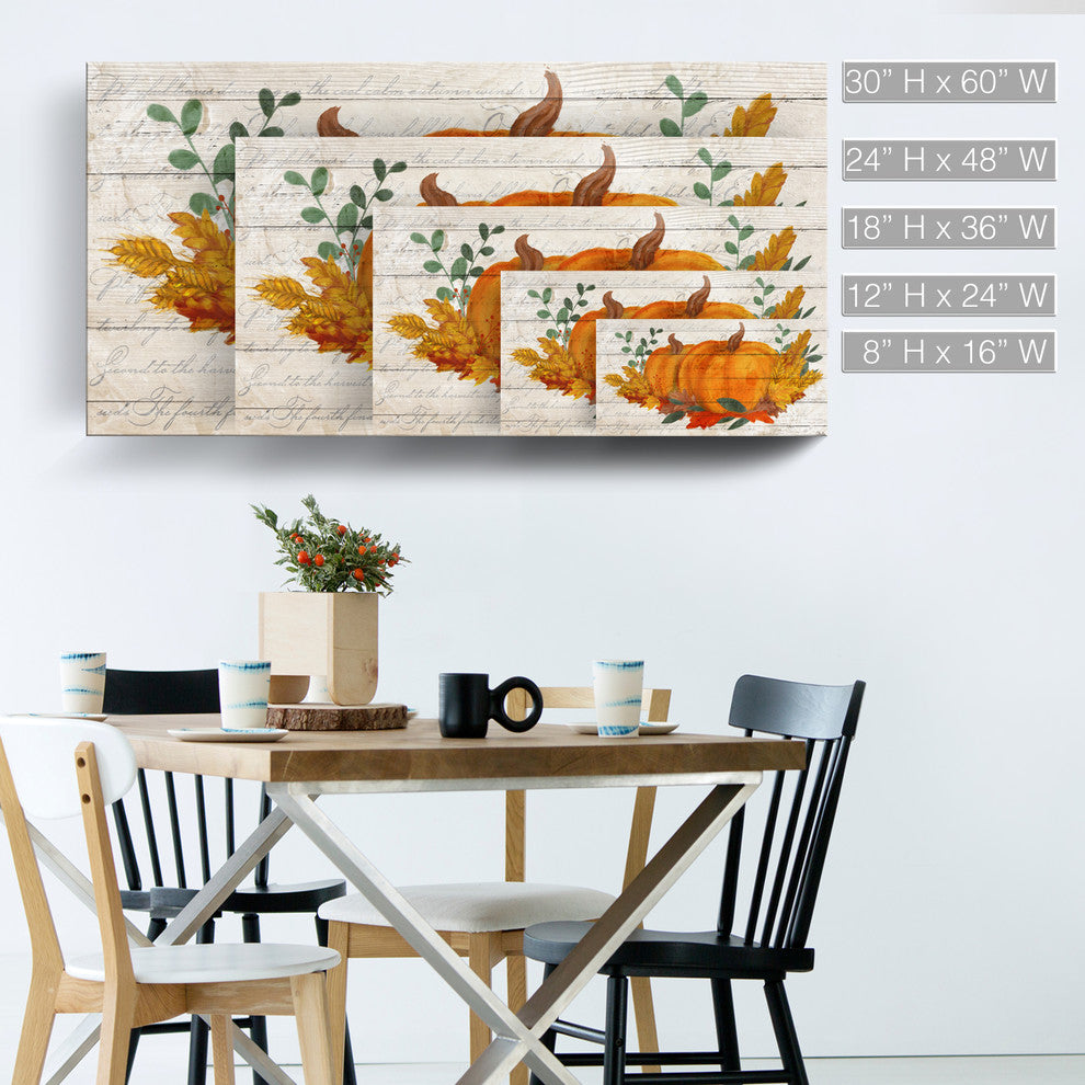 Pumpkin Harvest Wrapped Canvas Autumn Wall Art, 30"x60"