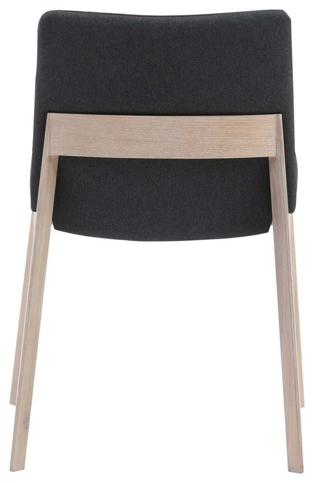 Mid - Century Modern Deco Oak Dining Chair Dark Grey - M2 - Grey