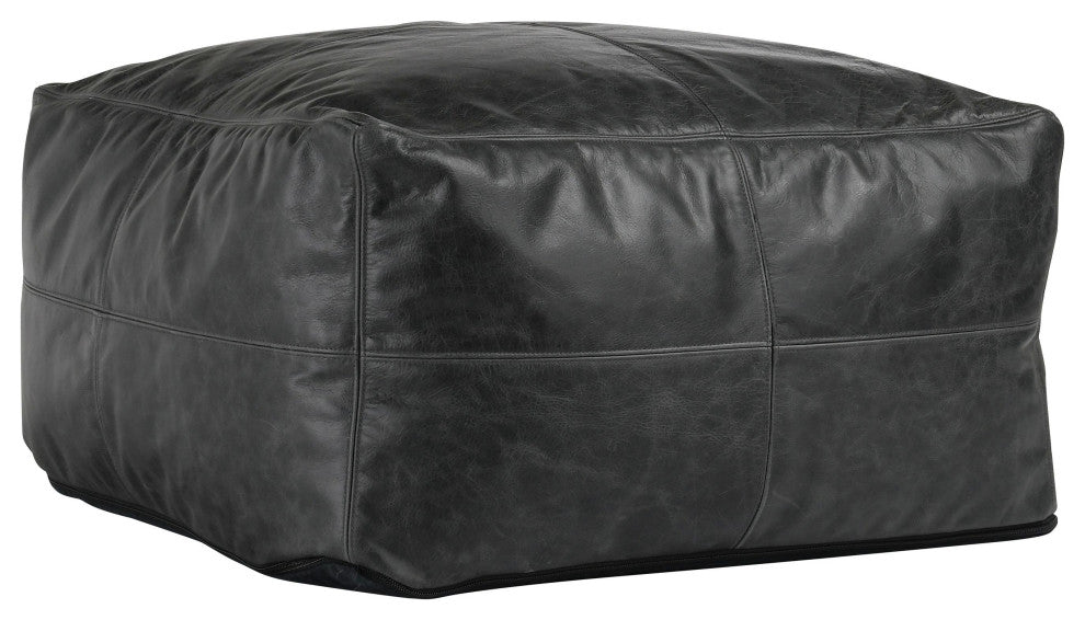 Dexter 24"Genuine Leather Pouf