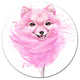 Watercolor Pink Dog Illustration, Animal Art Disc Metal Wall Art, 11"