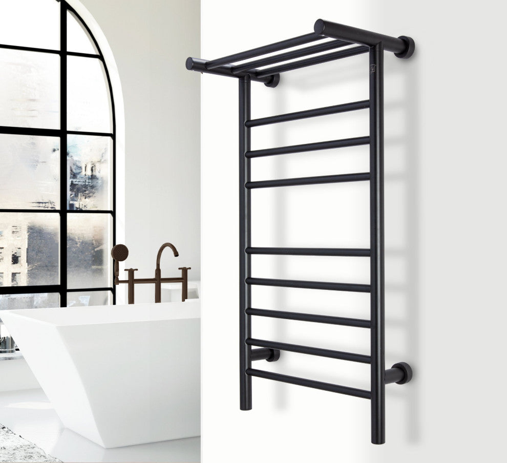 8 Bars Summit Towel Warmer, Dual Connection, Black