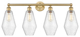 Cindyrella 4-Light 34" Bath Vanity Light, Brushed Brass, Seedy Shade