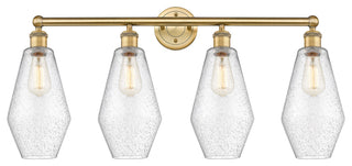 Cindyrella 4-Light 34" Bath Vanity Light, Brushed Brass, Seedy Shade