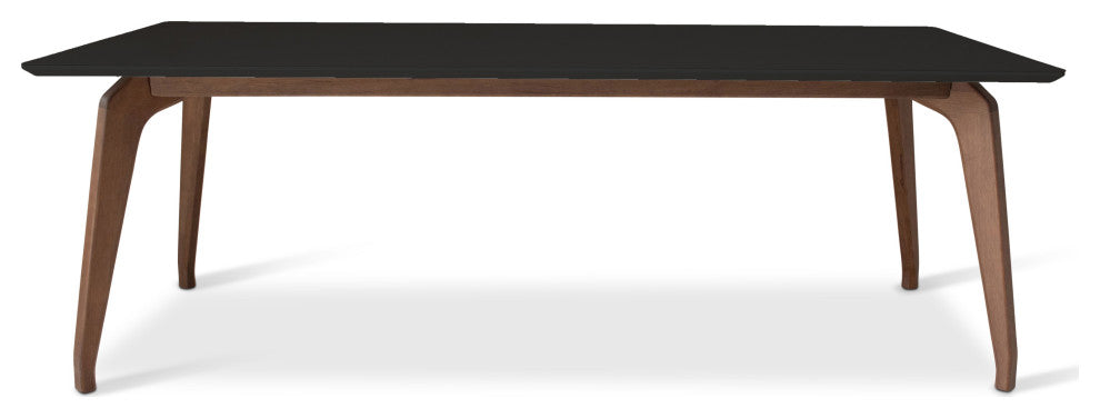 Modern Brazilian, Giane, Dining Table, Nogal Base, Black Top