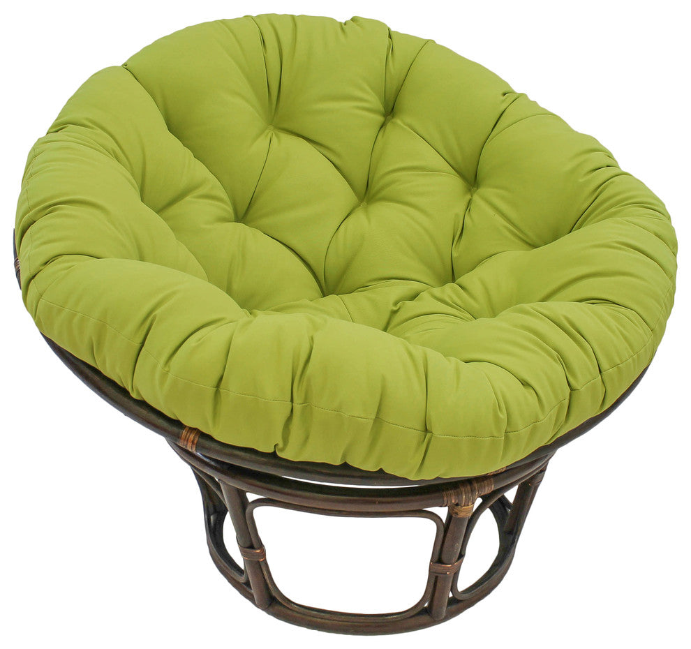 44" Solid Twill Papasan Cushion, Fits 42" Papasan Frame, Mojito Lime
