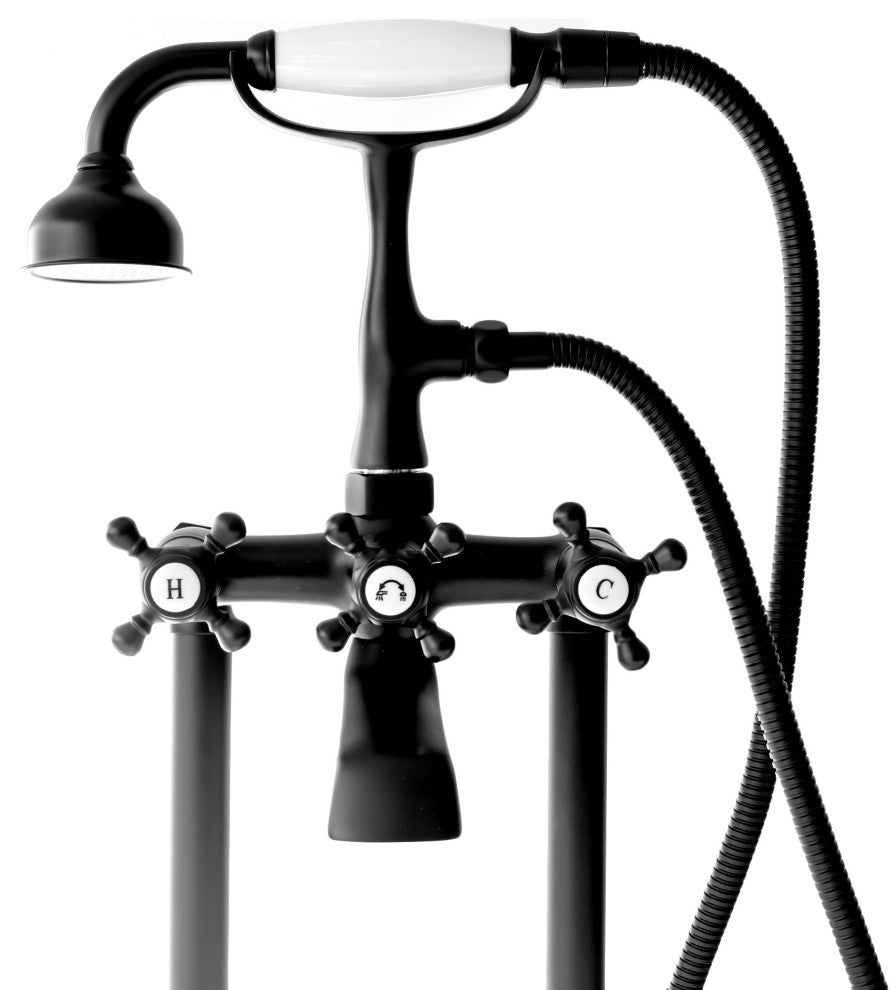 SevenFalls 8019 Telephone Double Lever Handles Clawfoot Floor Mounted Tub Filler