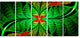 Fractal Green Leaf Design, Abstract Canvas Art Print, 60"x28", 5 Panels