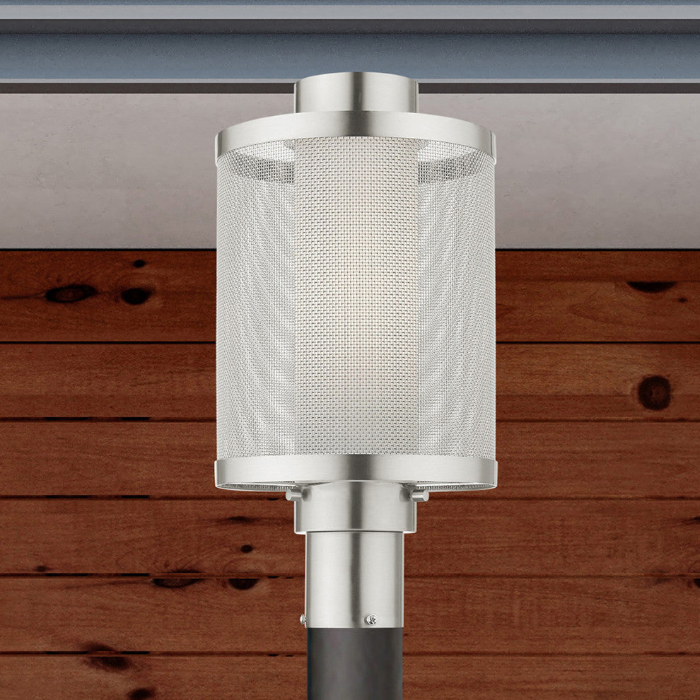 Livex Lighting Nottingham 1 Light Brushed Nickel Large Outdoor Post Top Lantern