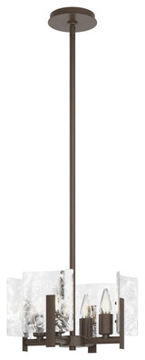 Arc 4-Light Semi-Flush/Pendant, Bronze, White Swirl Glass