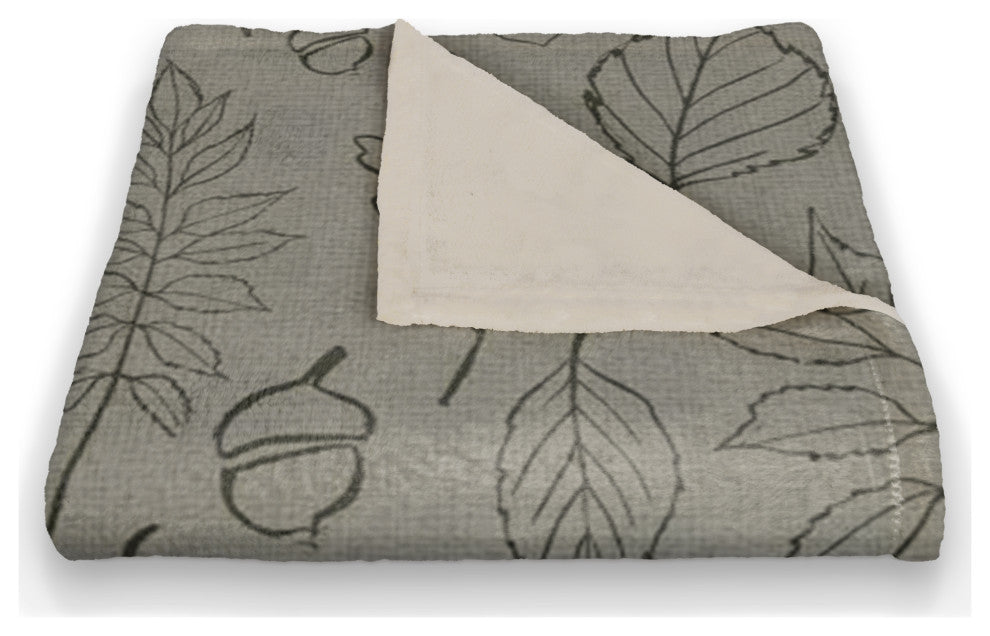 Green Leaf Pattern 50x60 Coral Fleece Blanket