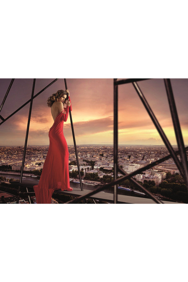 Girl In Red Gown Photographic Artwork | Andrew Martin Higher Love, 71" X 47"